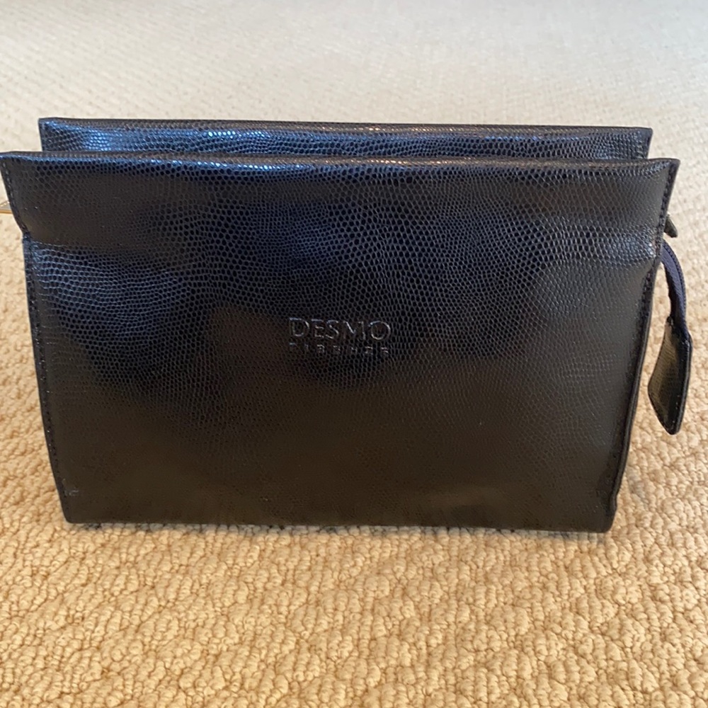 Navy Desmo Animal Skin Clutch
